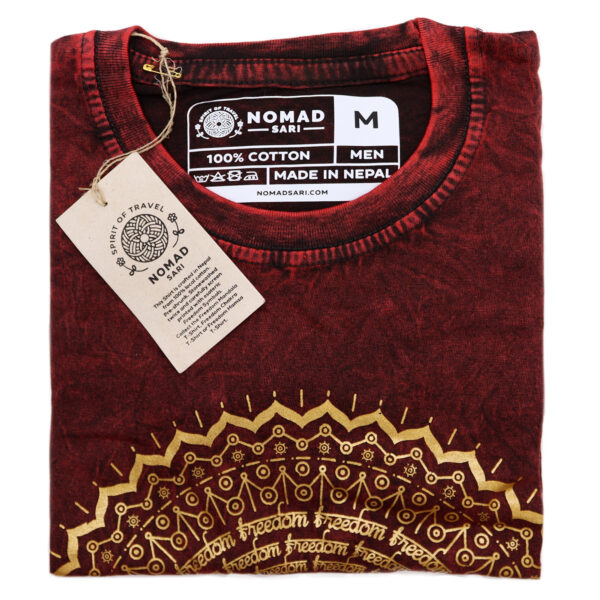 Medium Stone Washed T-Shirt - Mandala - Maroon - Image 3