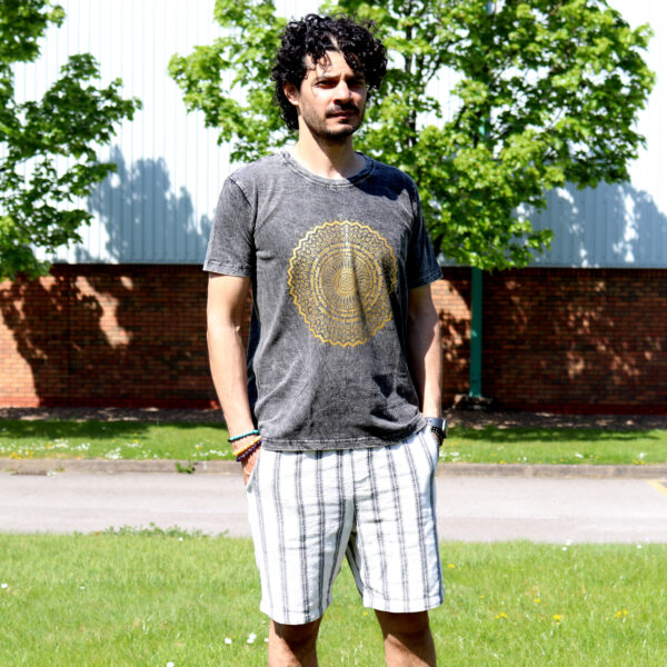 Medium Stone Washed T-Shirt - Mandala - Dark Grey - Image 3