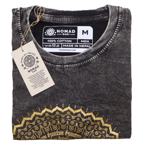 Medium Stone Washed T-Shirt - Mandala - Dark Grey - Image 4