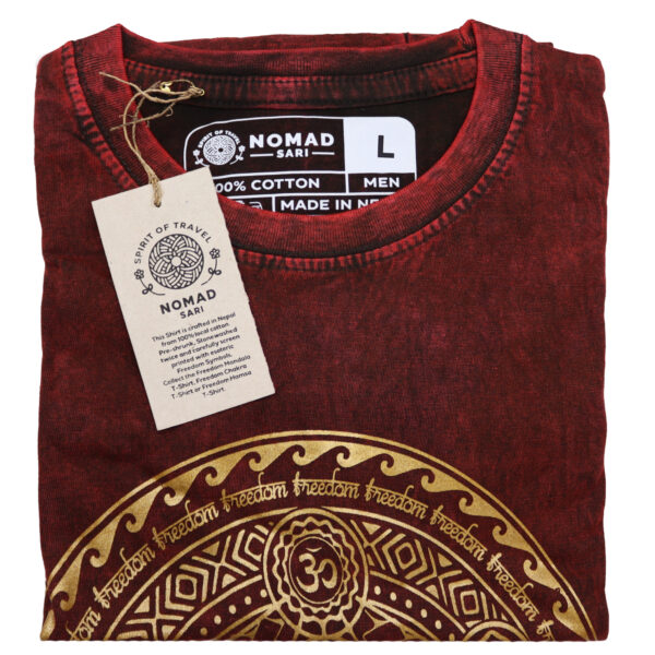 Large Stone Washed T-Shirt - Chakra - Maroon - Image 2