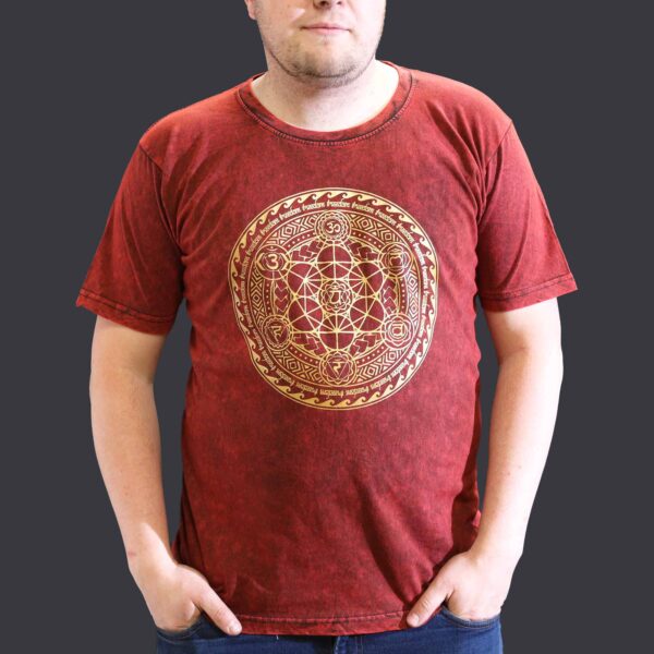 Extra Large Stone Washed T-Shirt - Chakra - Maroon