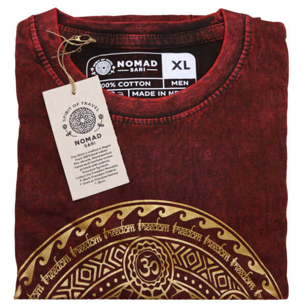 Extra Large Stone Washed T-Shirt - Chakra - Maroon - Image 2