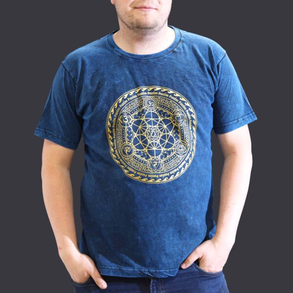 Extra Large Stone Washed T-Shirt - Chakra - Blue