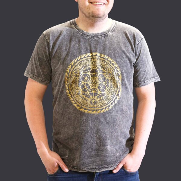 Extra Large Stone Washed T-Shirt - Chakra - Dark Grey