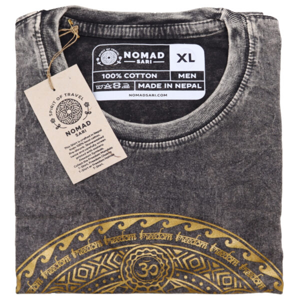 Extra Large Stone Washed T-Shirt - Chakra - Dark Grey - Image 2