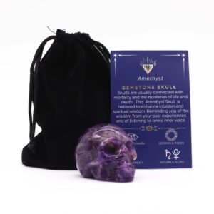 Gemstone Lrg Skull - Amethyst - 50x40x30mm