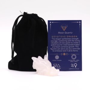 Gemstone Small Dragon Head- Rose Quartz - 45x30x28mm