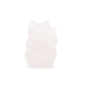 Gemstone Lucky Cat - Rose Quartz - 50x35x25mm