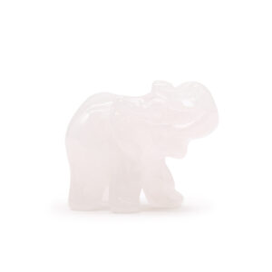 Gemstone Lucky Elephant - Rose Quartz - 50x35x25mm