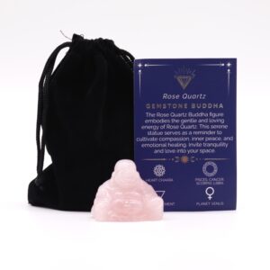 Gemstone Small Buddha- Rose Quartz - 35x40x23mm