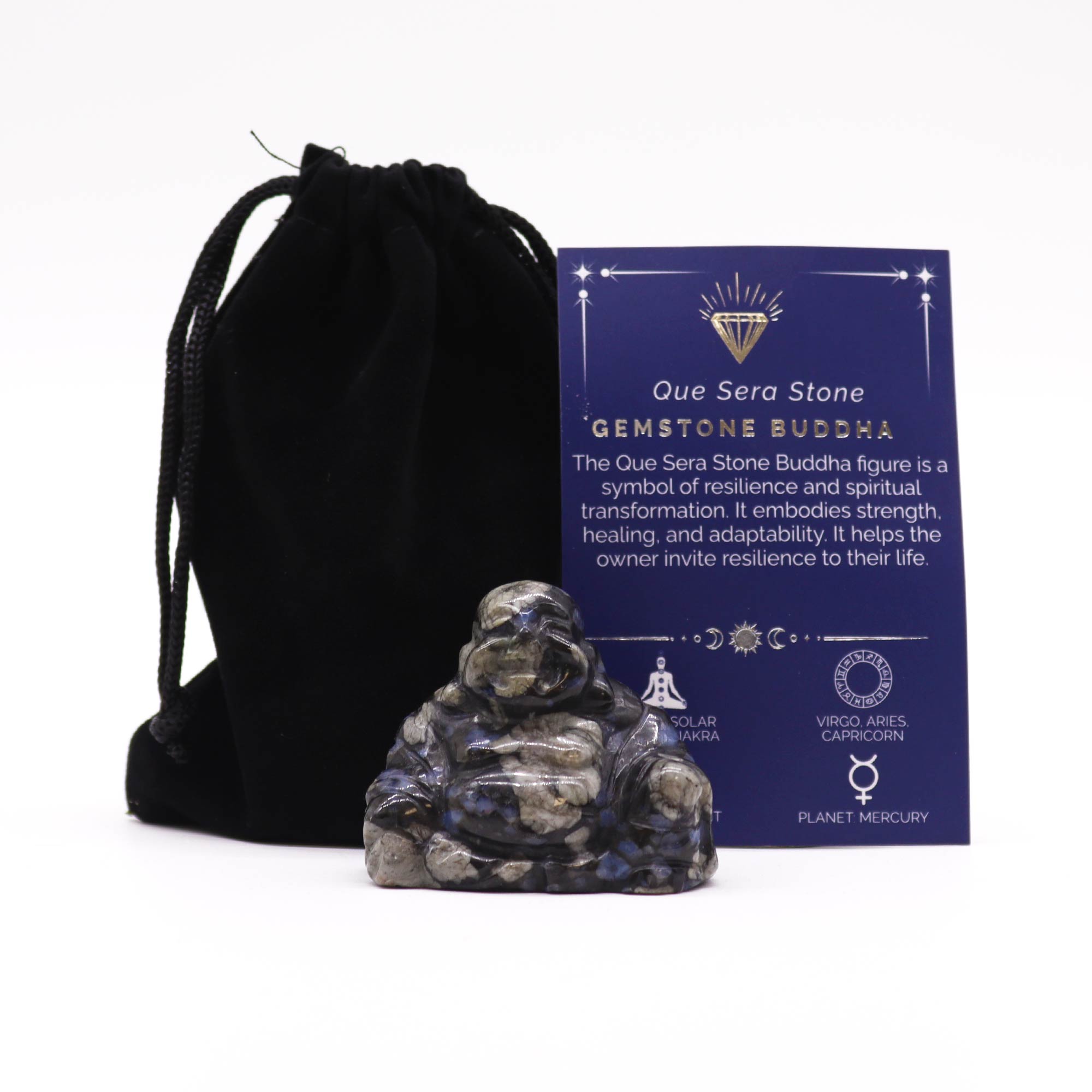 Gemstone Large Buddha - Que Sera Stone - 50x40x20mm