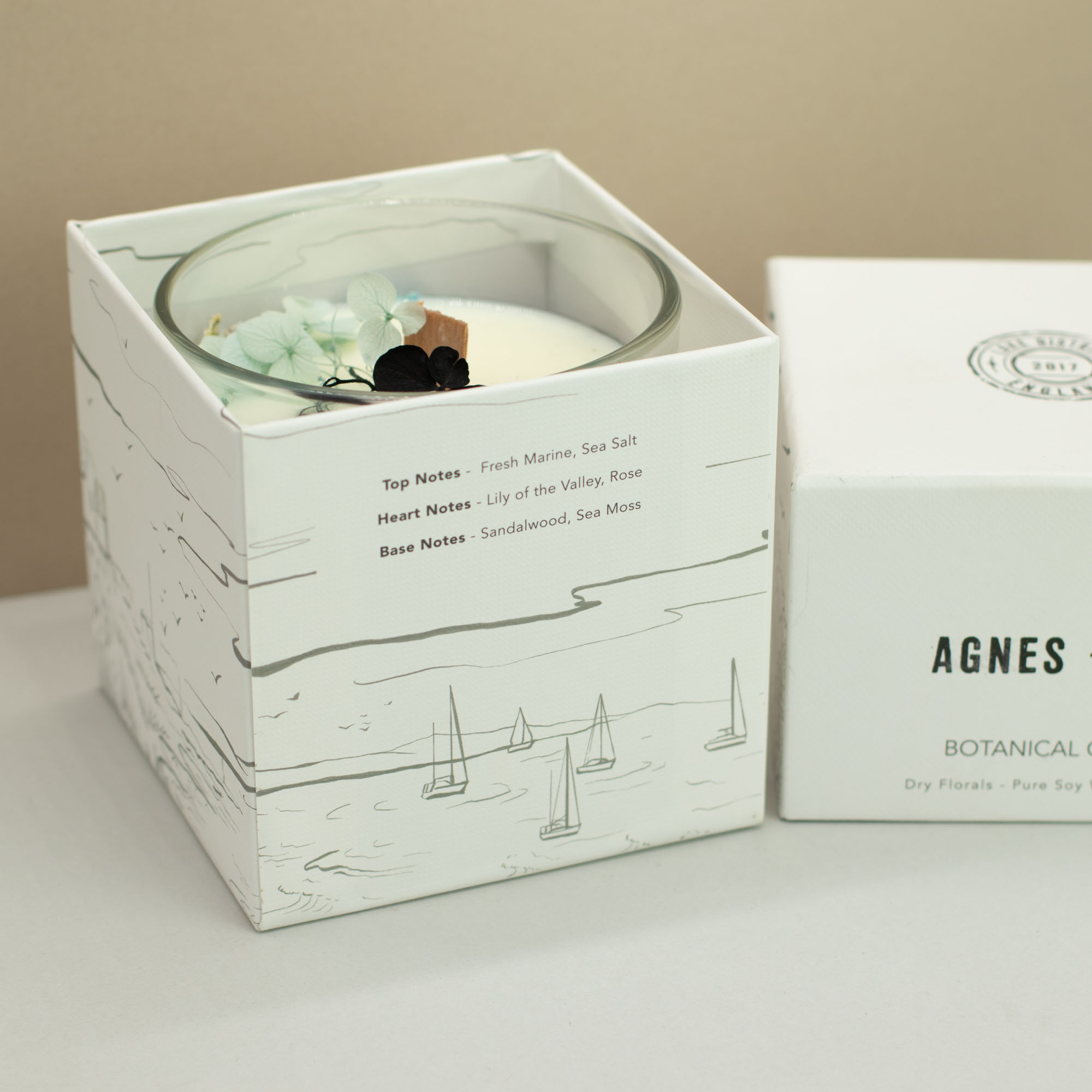 Agnes + Cat Botanical Soy Wax Candle - Seasalt & Moss - Image 5