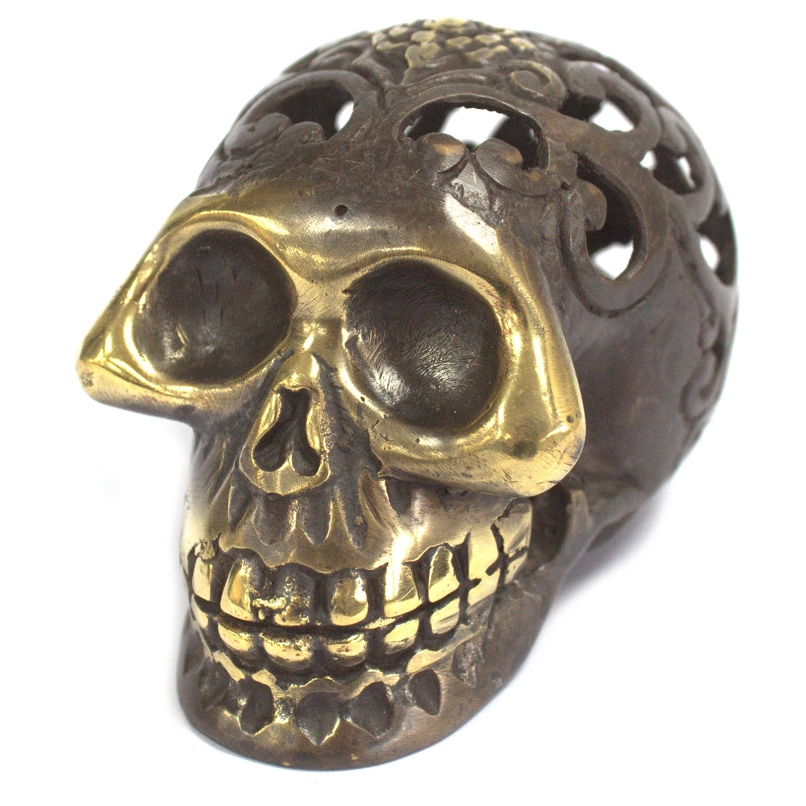 Vintage Brass Skull - Med