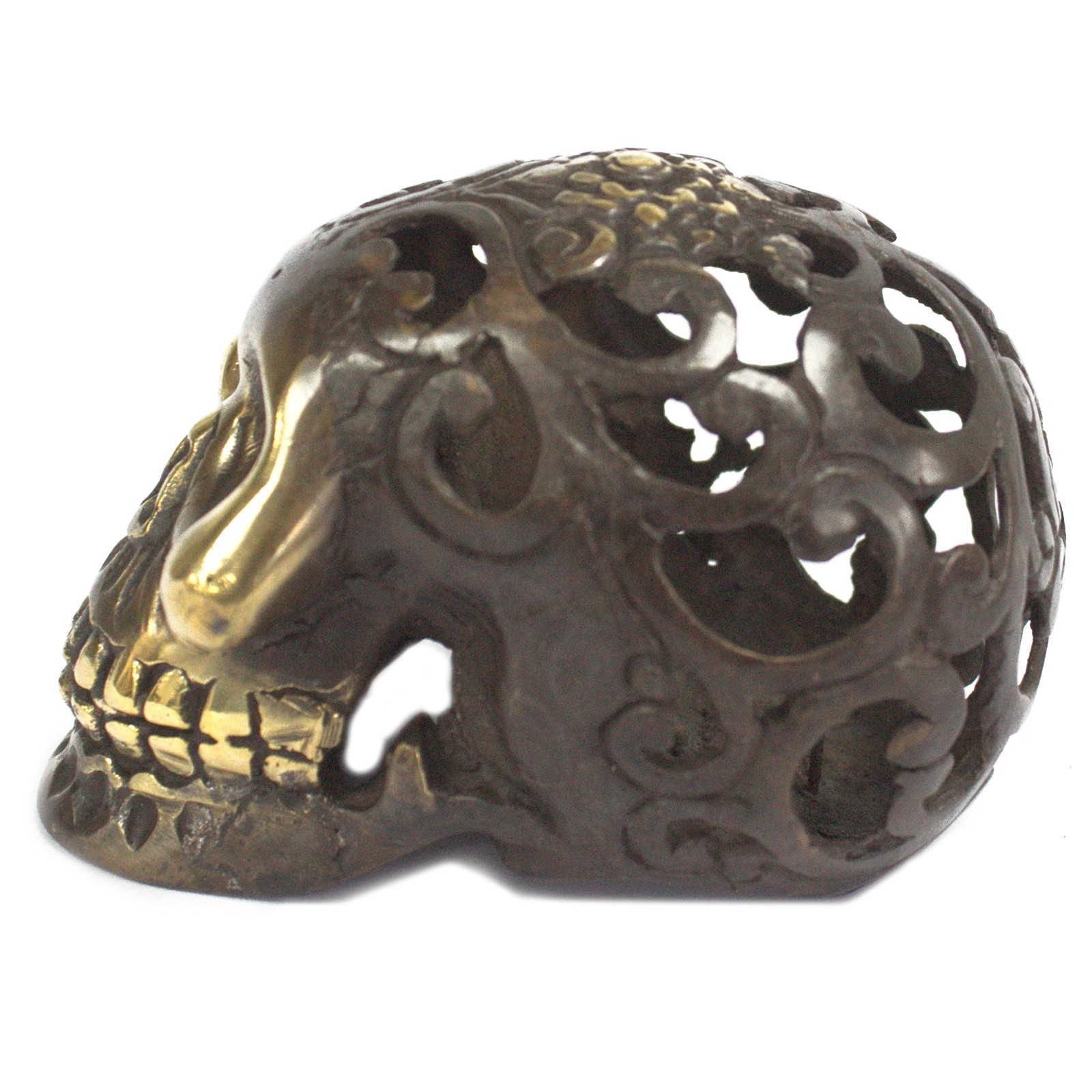 Vintage Brass Skull - Med - Image 3