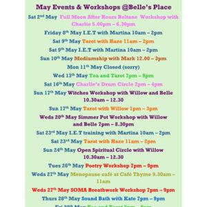 What is on in May at Belle's Place