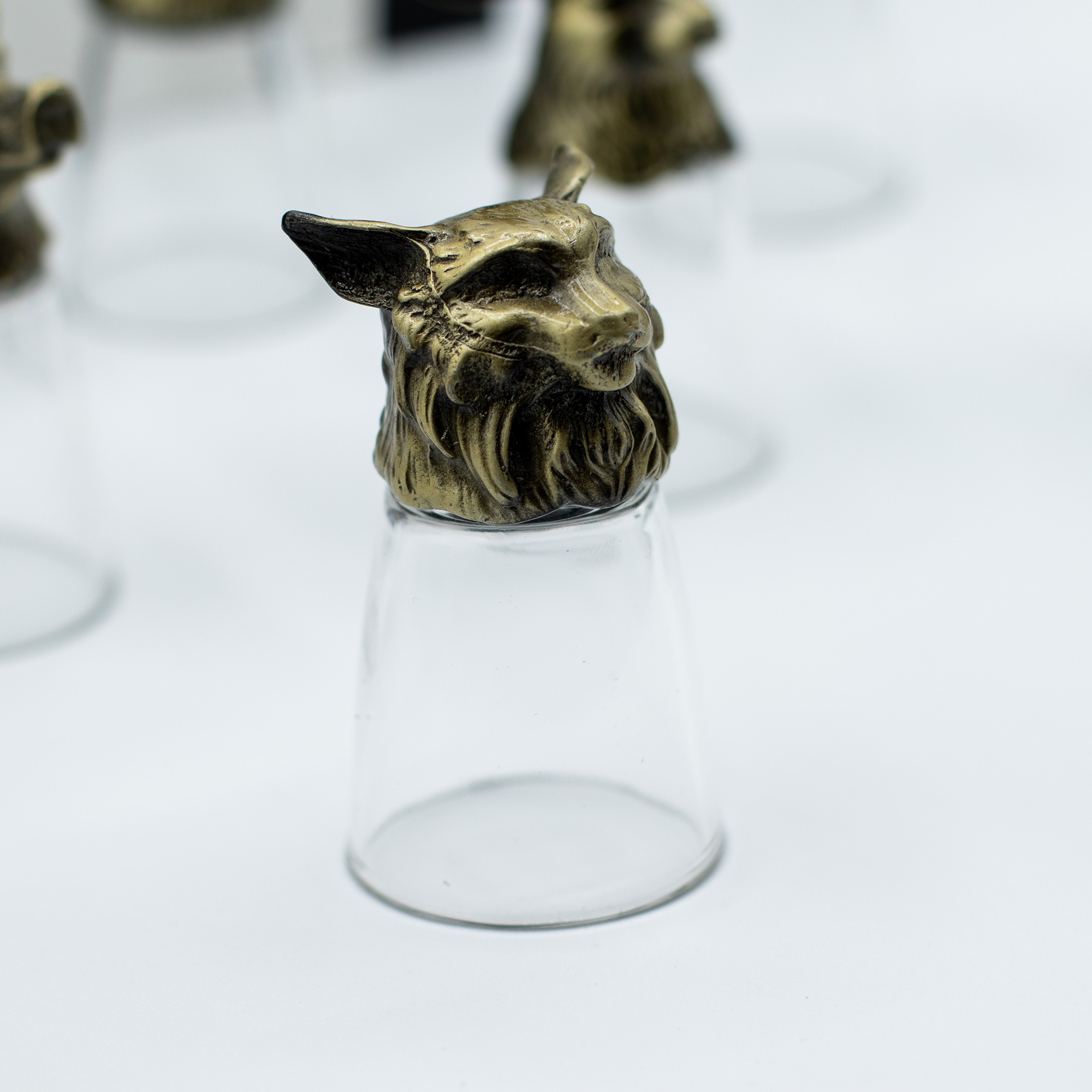 Gift Set of 12 Bottom Up Shot Glasses (25ml) - Forest & Mystical Creatures - Antique Bronze - Image 2