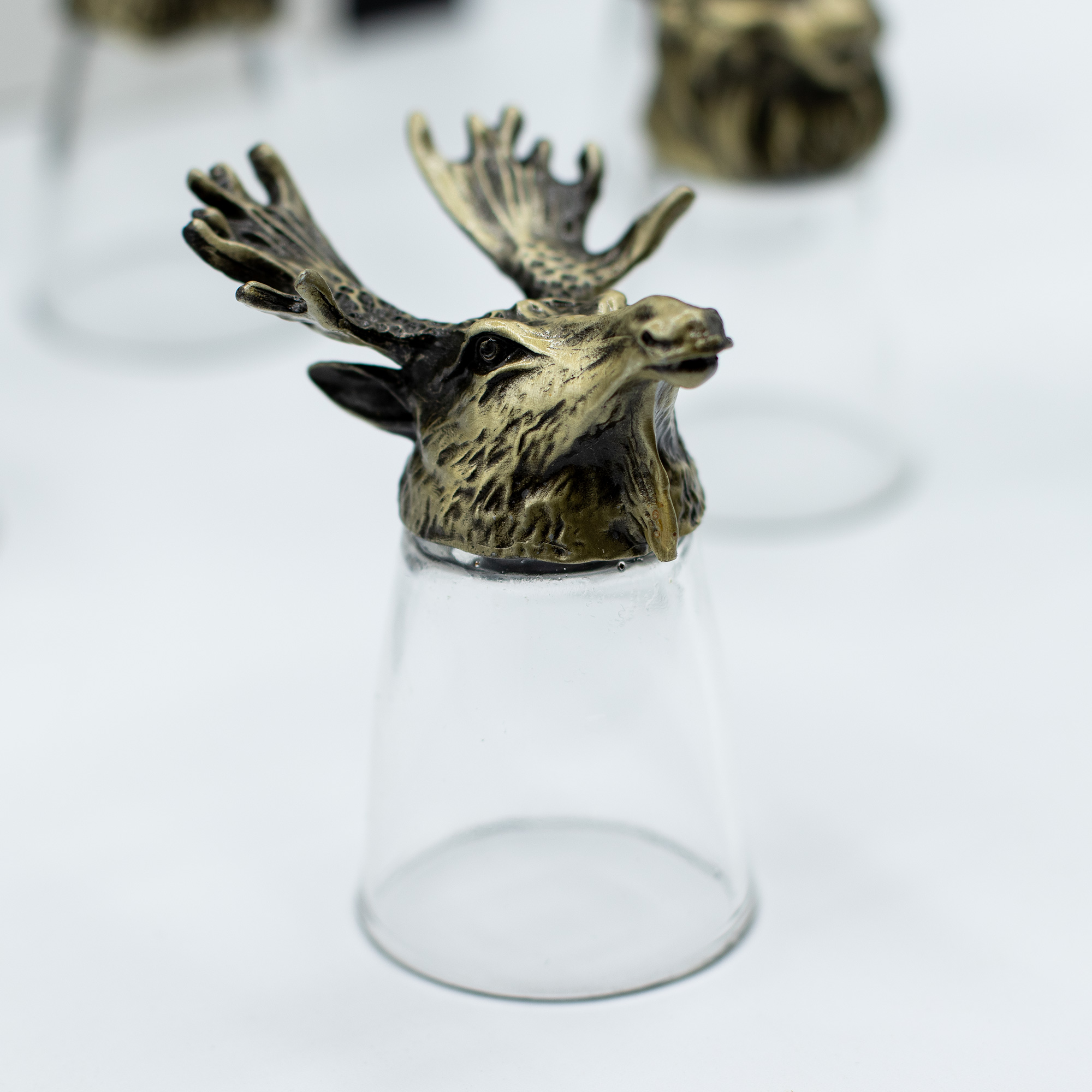 Gift Set of 12 Bottom Up Shot Glasses (25ml) - Forest & Mystical Creatures - Antique Bronze - Image 3