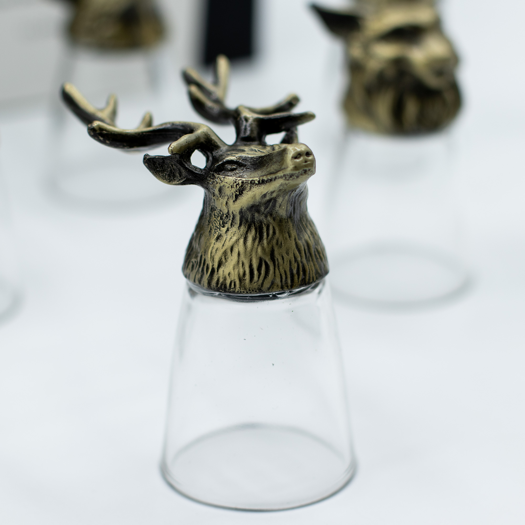 Gift Set of 12 Bottom Up Shot Glasses (25ml) - Forest & Mystical Creatures - Antique Bronze - Image 4