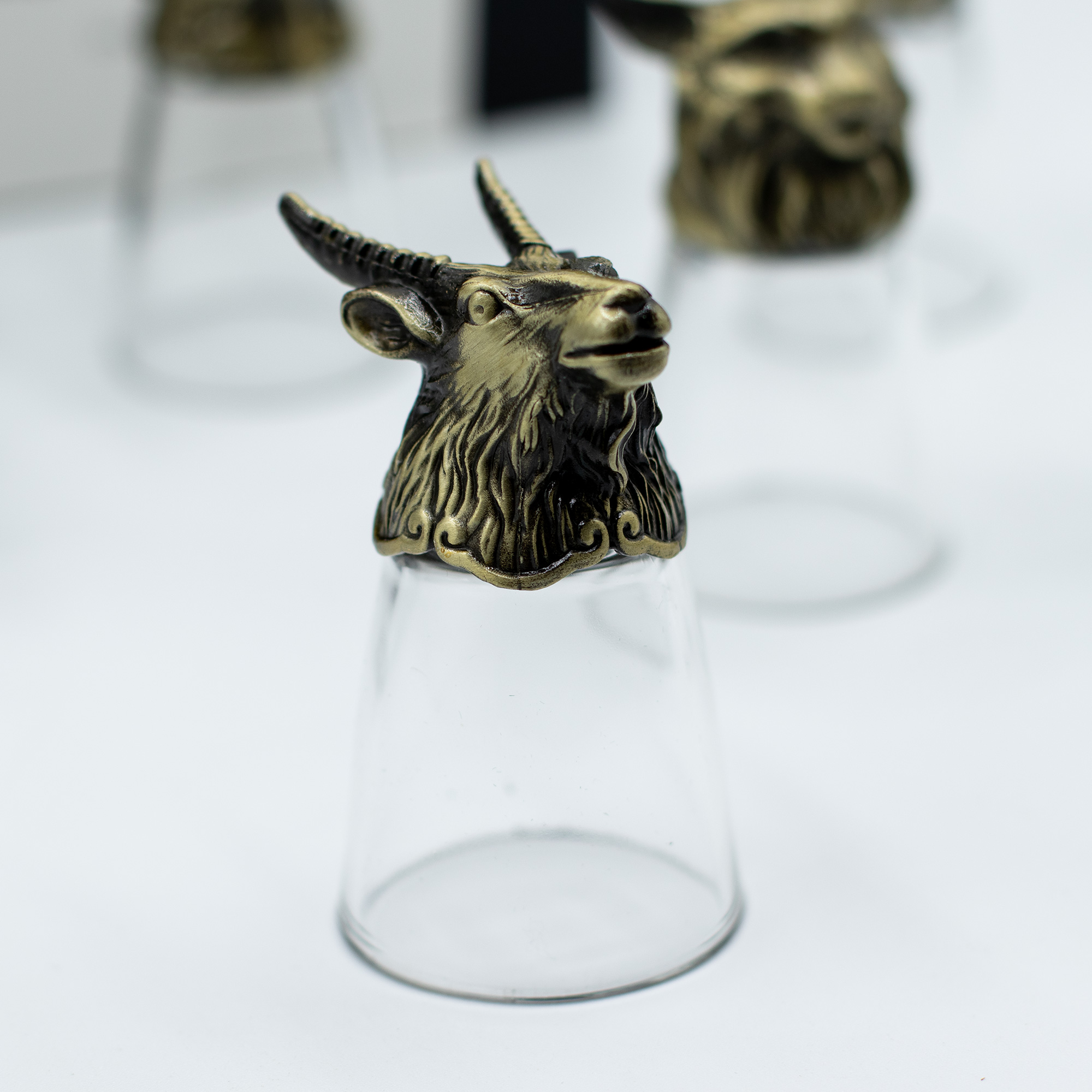 Gift Set of 12 Bottom Up Shot Glasses (25ml) - Forest & Mystical Creatures - Antique Bronze - Image 6