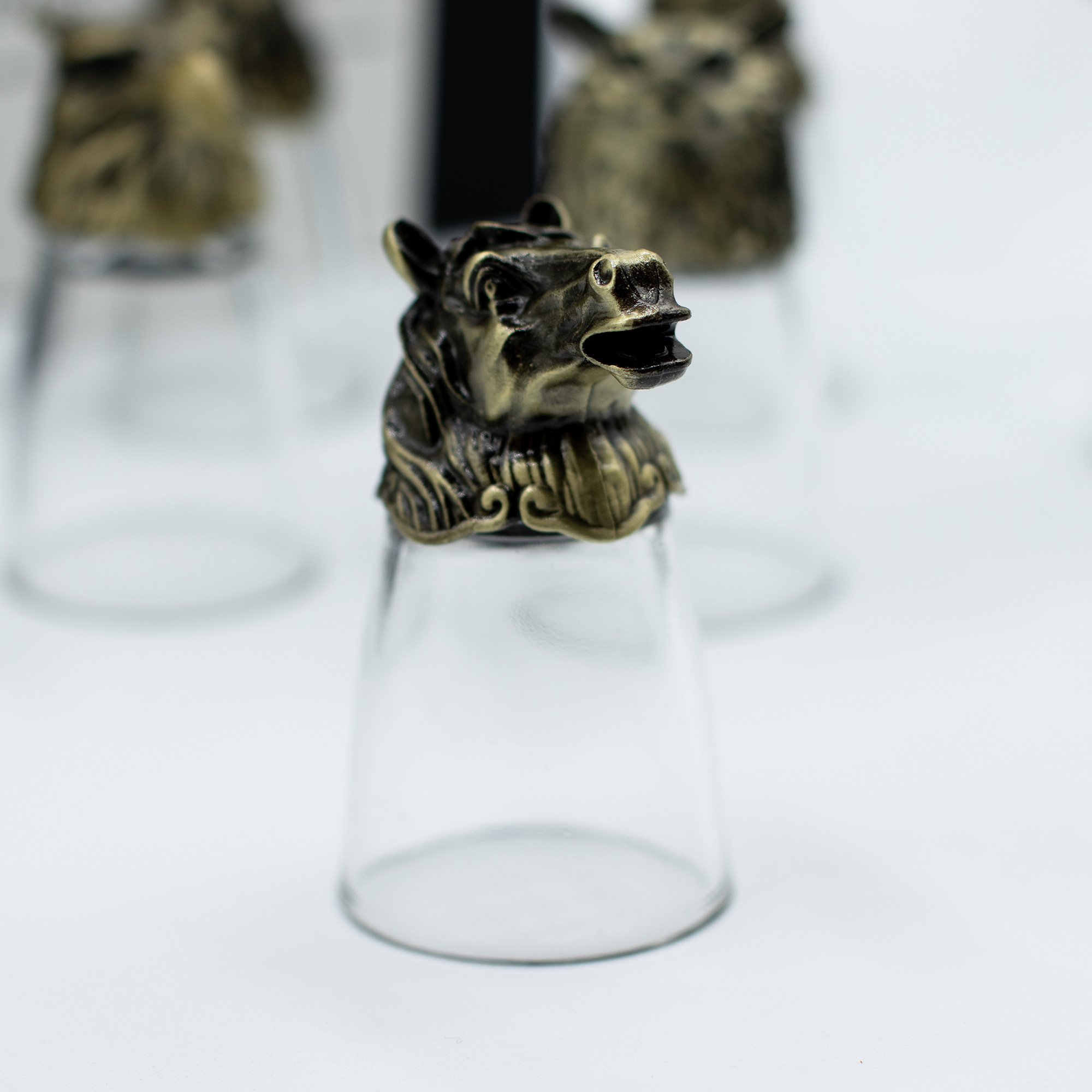 Gift Set of 12 Bottom Up Shot Glasses (25ml) - Forest & Mystical Creatures - Antique Bronze - Image 10