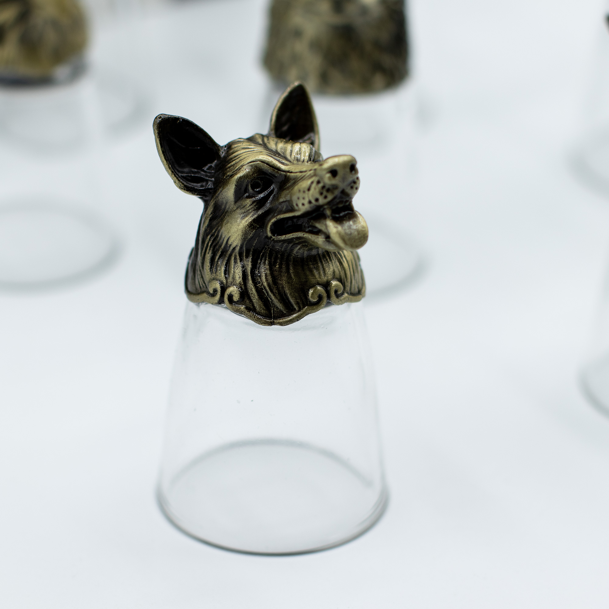 Gift Set of 12 Bottom Up Shot Glasses (25ml) - Forest & Mystical Creatures - Antique Bronze - Image 11