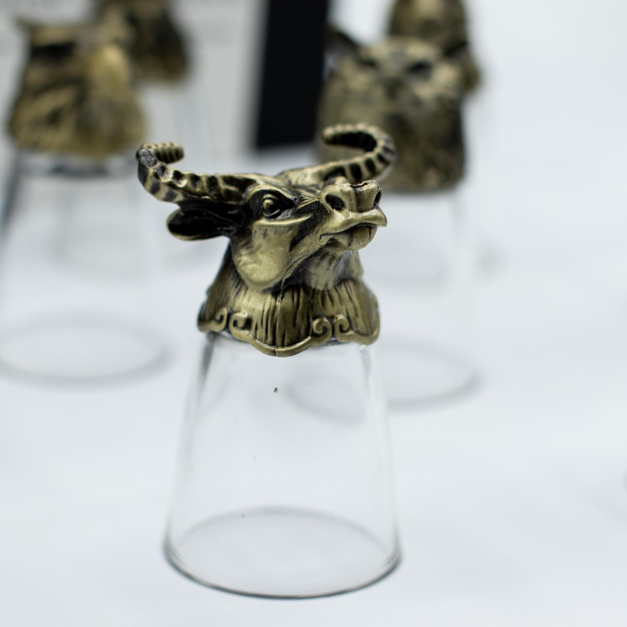 Gift Set of 12 Bottom Up Shot Glasses (25ml) - Forest & Mystical Creatures - Antique Bronze - Image 13