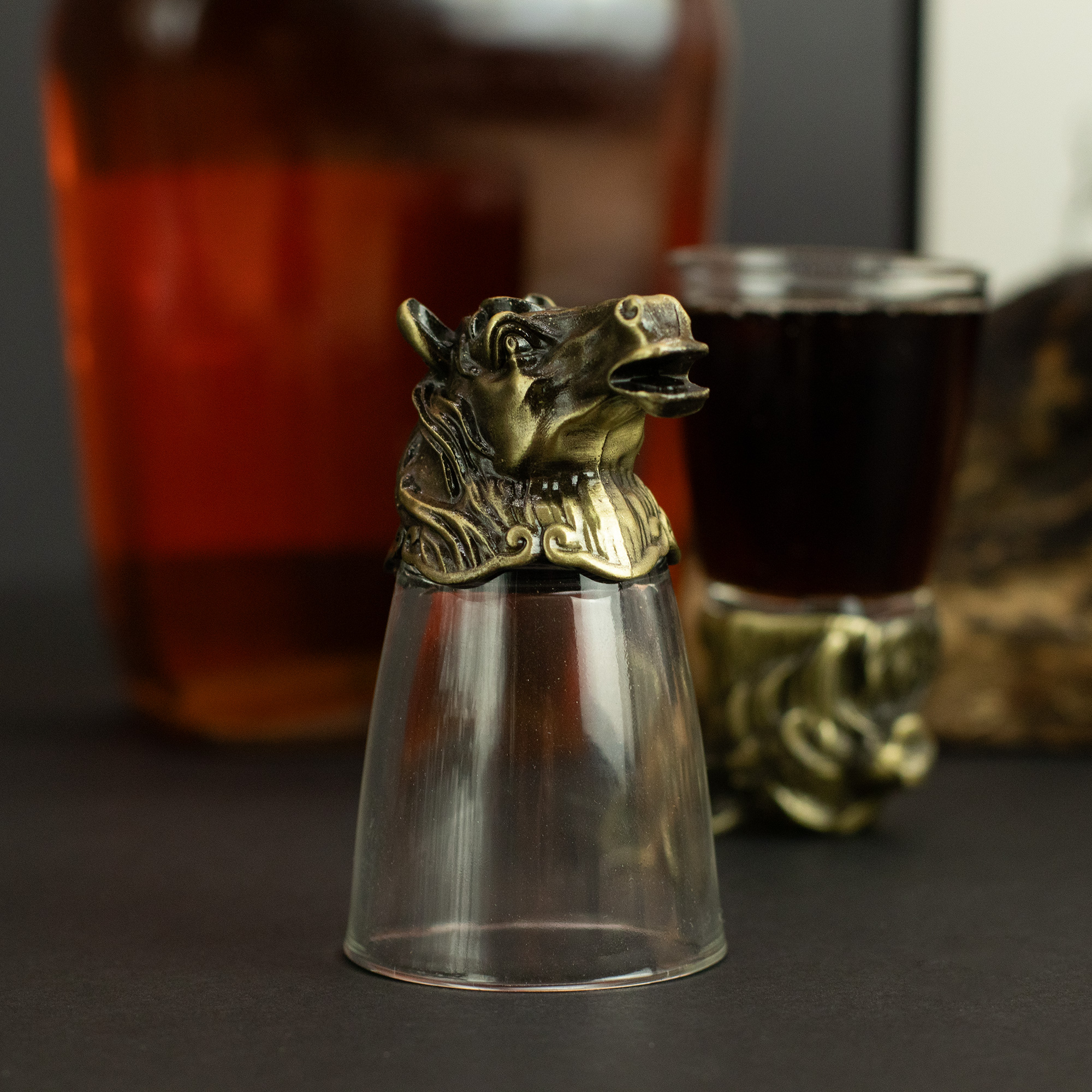 Gift Set of 12 Bottom Up Shot Glasses (25ml) - Forest & Mystical Creatures - Antique Bronze - Image 16