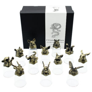 Gift Set of 12 Bottom Up Shot Glasses (25ml) - Chinese Zodiac Creatures