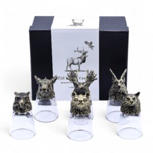 Gift Set of 6 Bottom Up Shot Glasses (50ml) - Wild Forest Creatures