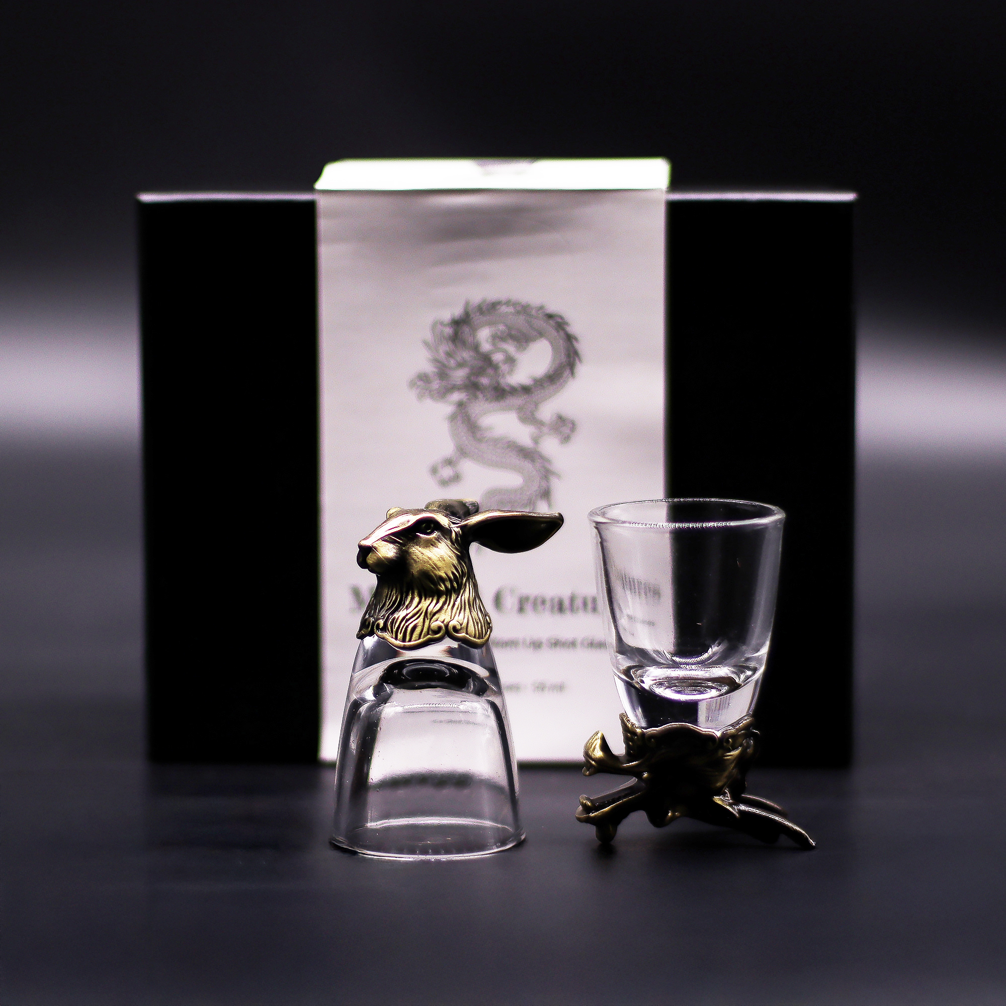 Gift Set of 6 Bottom Up Shot Glasses (50ml) - Mystical Creatures - Image 3