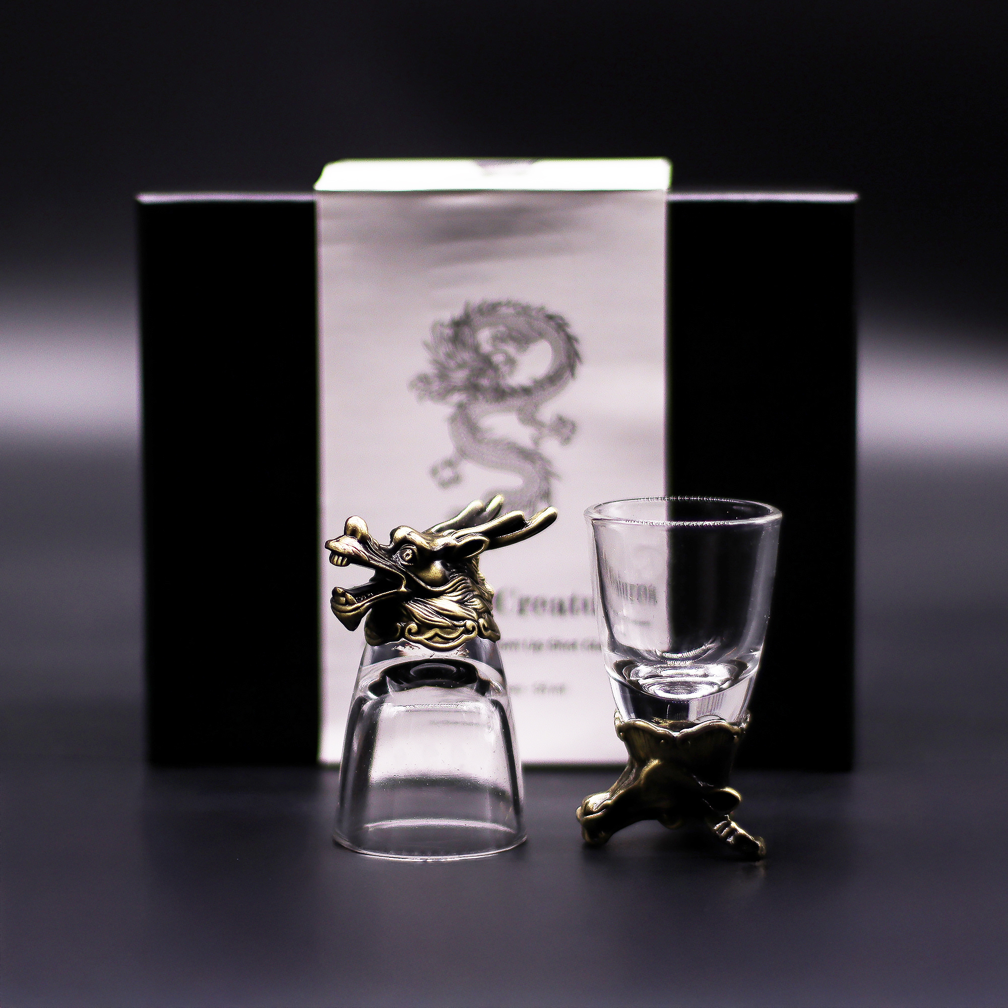 Gift Set of 6 Bottom Up Shot Glasses (50ml) - Mystical Creatures - Image 4