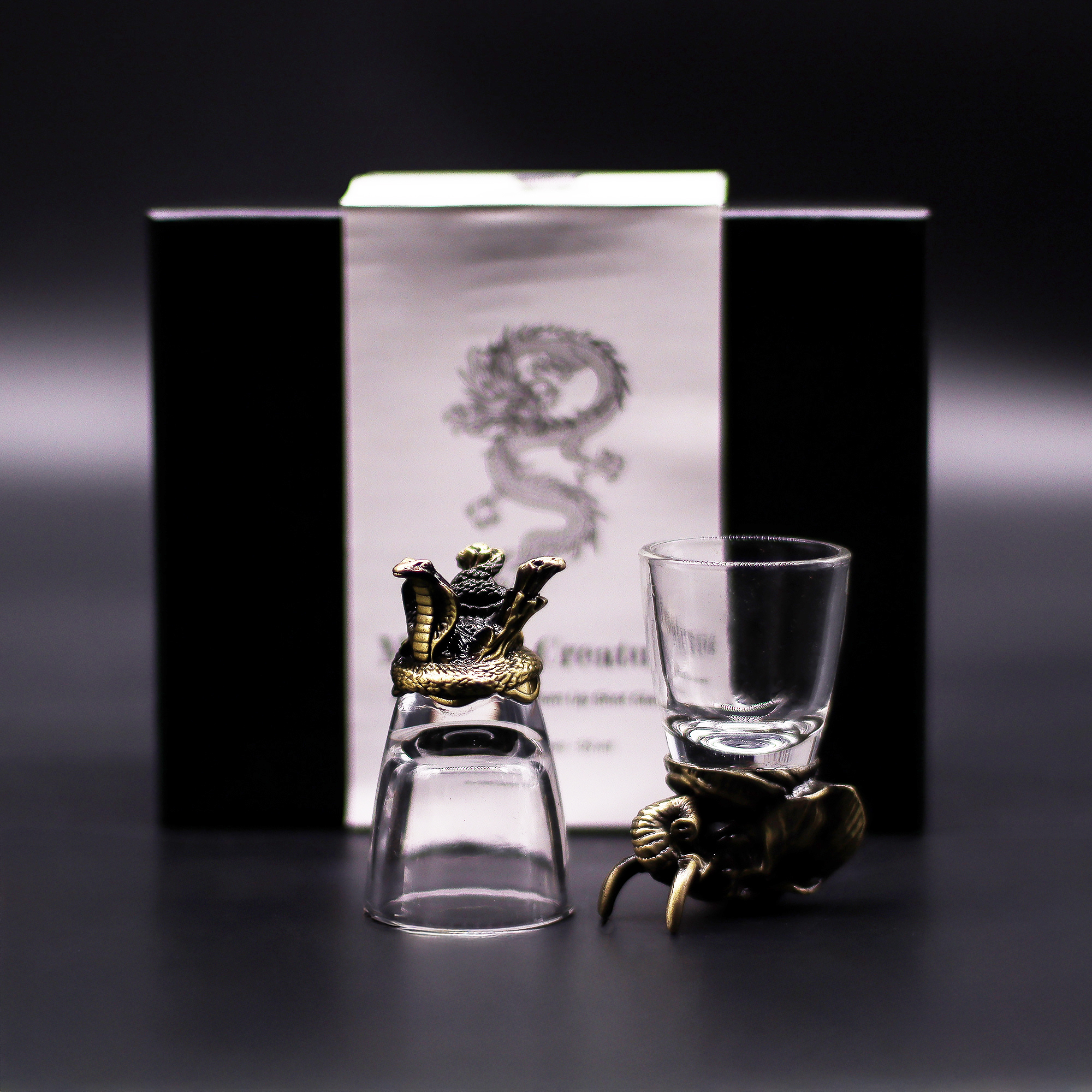 Gift Set of 6 Bottom Up Shot Glasses (50ml) - Mystical Creatures - Image 6