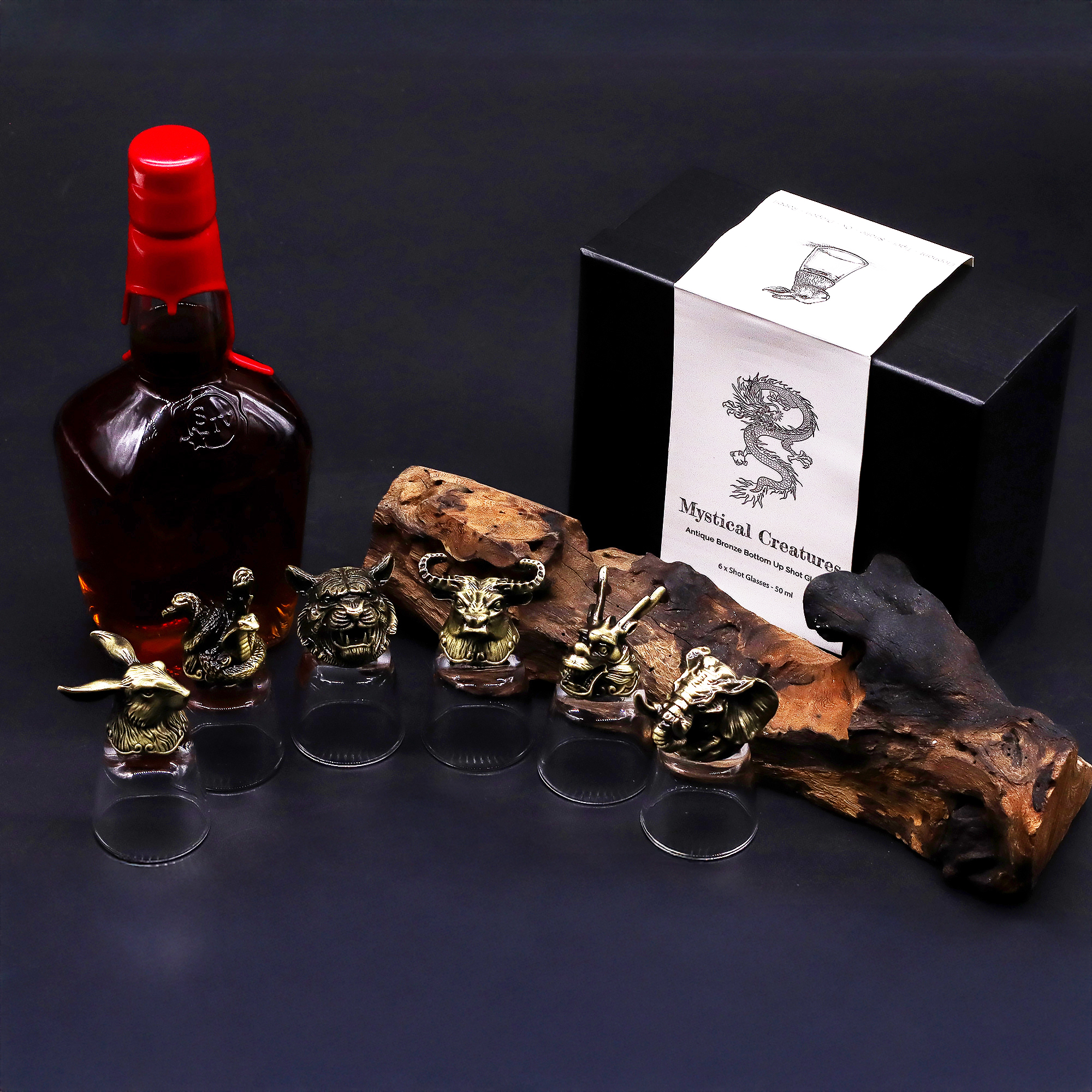 Gift Set of 6 Bottom Up Shot Glasses (50ml) - Mystical Creatures - Image 8
