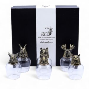 Gift Set of 6 Bottom Up Glasses (100ml) - Wild Forest Creatures