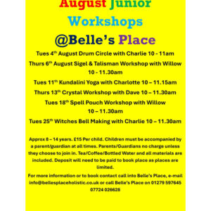Junior Workshops in August at Belle's Place