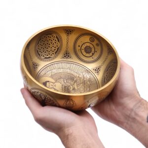 Pure Brass Etched Buddha - Medium Approx 15x7cm - 750gm