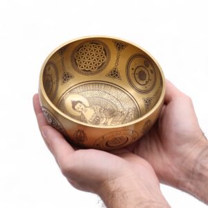 Pure Brass Etched Buddha - Small Approx 13x6.5cm - 600gm