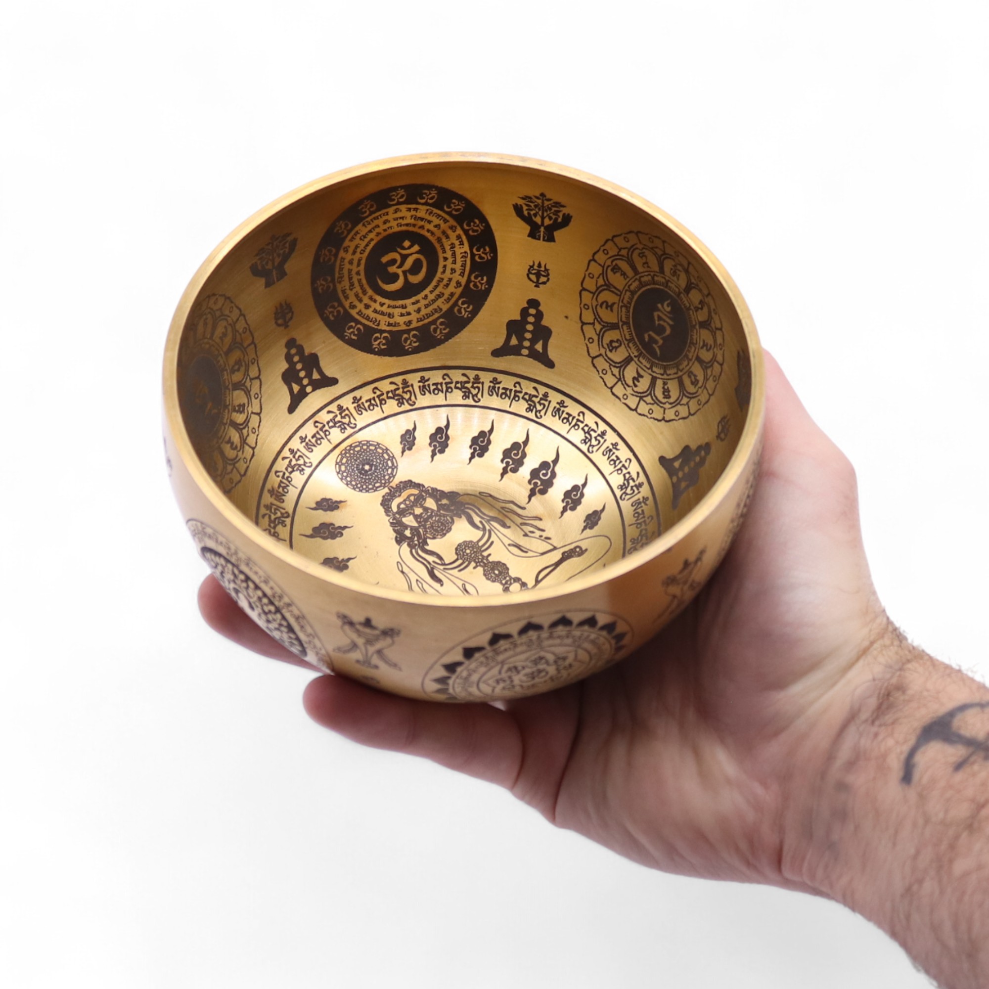 Pure Brass Etched Yogi - Set of 4 - Approx 3.78kg - Image 2