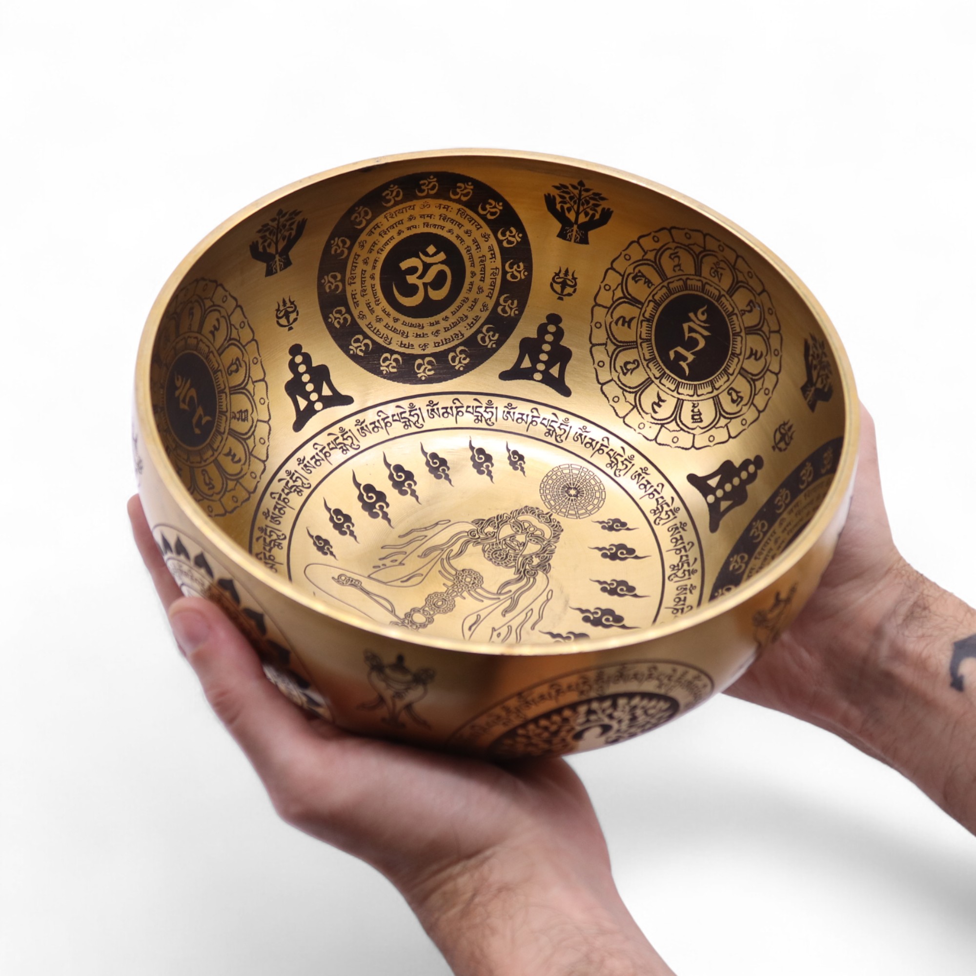Pure Brass Etched Yogi - Set of 4 - Approx 3.78kg - Image 5