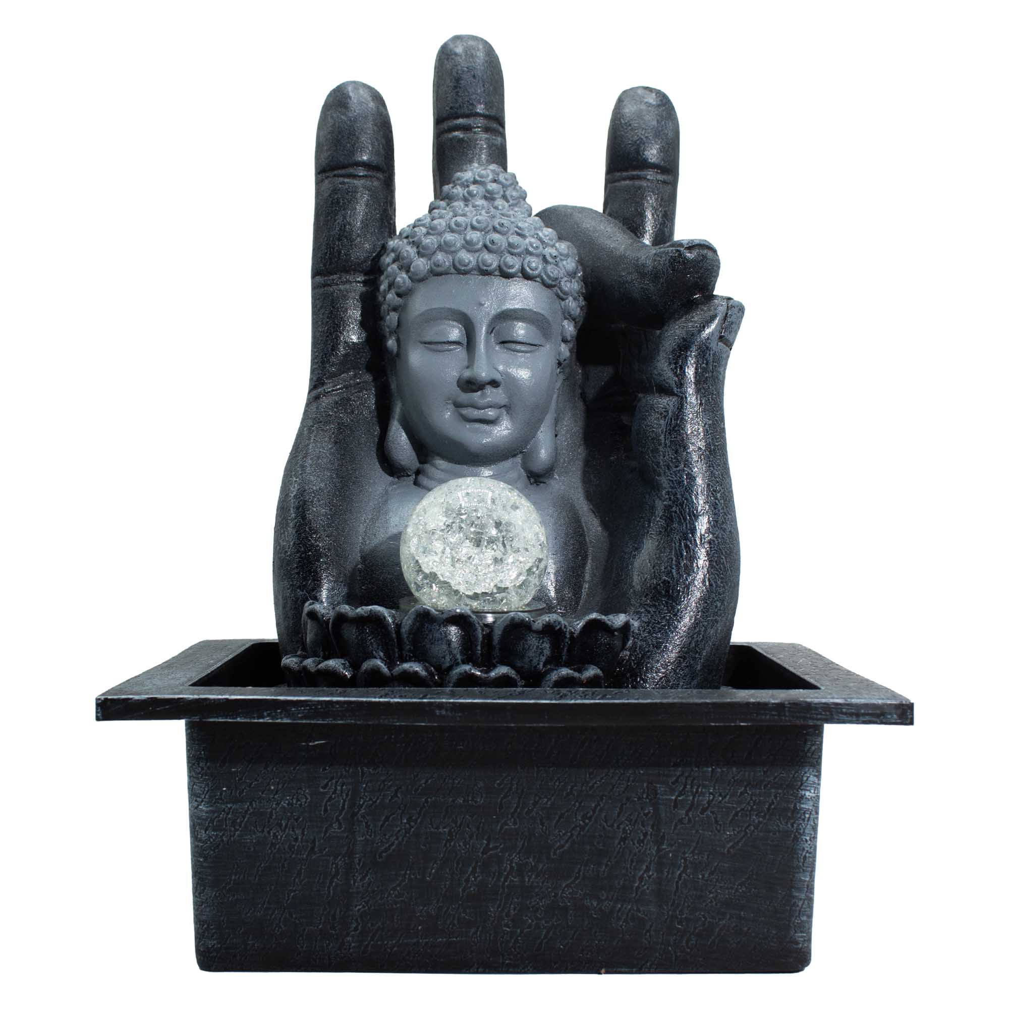 Tabletop Water Feature - 20x25x35cm - Buddha Head & Hand - Image 2