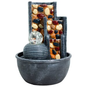 Tabletop Water Feature -19x19x28cm - Pebble Walls Garden & Crystal Ball