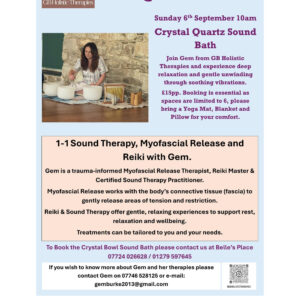 Crystal Quartz Sound Bath & More With Gem @Belle’s Place